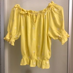 Love tree- yellow peasant blouse